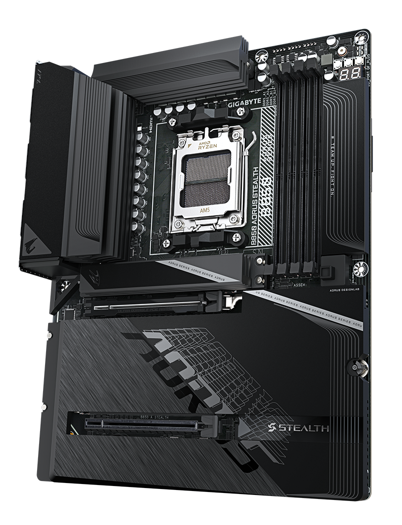 GIGABYTE B850 AORUS STEALTH AMD AM5 Motherboard, ATX, DDR5, 4x M.2